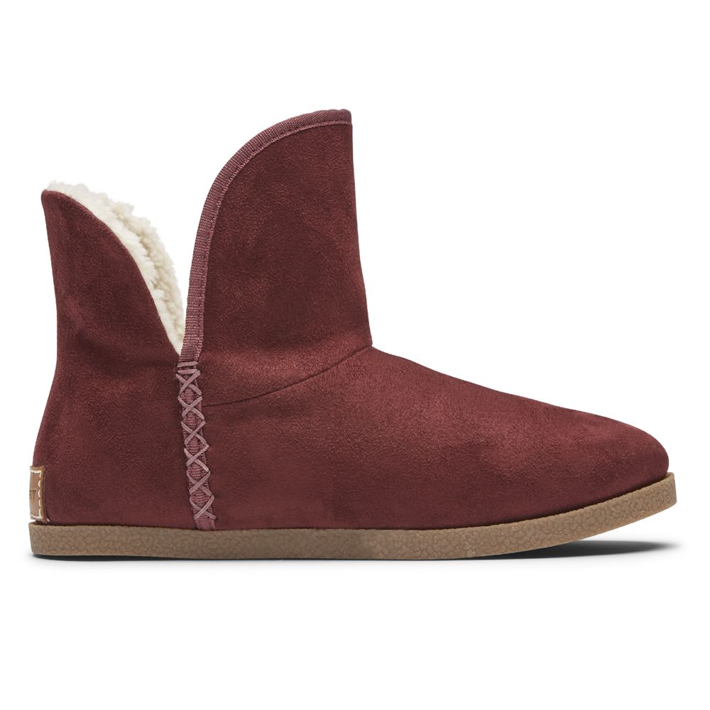 Rockport Canada Trutech Veda Slipper - Womens Ankle Boots Burgundy (ULX895216)